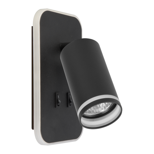 Oprawa Pipe Ring Kinkiet Czarny 1xGU10 + LED 6W ML2081 Milagro