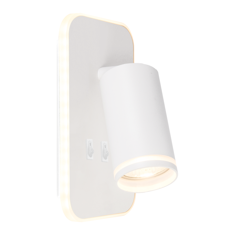 Oprawa Pipe Ring Kinkiet Biały 1xGU10 + LED 6W ML2082 Milagro