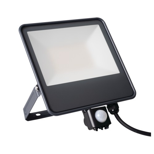 Naświetlacz LED z czujnikiem ruchu IQ-LED FL-50W-NW-SE 33888 Kanlux regulowany kąt 6000lm 120lm/W barwa biała IP44 kolor czarny TÜV Gwarancja 5 lat