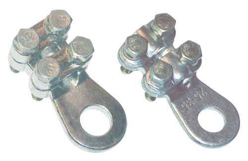 Śrubowa końcówka oczkowa z 4 śrubami miedziana, wyginana 185-240mm2, M12, 4x(M8x35) WCJB-185-240 Tracon Electric