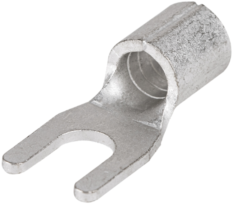 Nieizolowana końcówka widełkowa, miedź cynowana 10mm2, M6, (d1=4,5mm, d2=6,4mm) V10-6 Tracon Electric