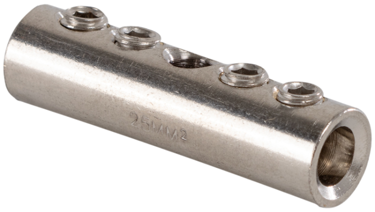 Łącznik rurkowy ze śrubami,ocynowany 35mm2, (d1=8,5mm, L=45mm) THCS35 Tracon Electric