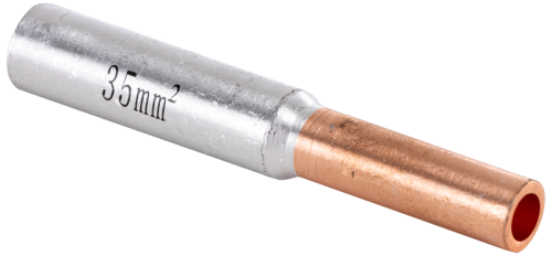 Nieizolowany łącznik rurkowy miedź-aluminium (Cu-Al) 16/25mm2, (d1=6mm, d2=6,7mm) RT16/25 Tracon Electric