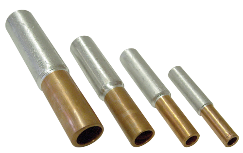 Nieizolowany łącznik rurkowy miedź-aluminium (Cu-Al) 120/150mm2, (d1=15mm, d2=17mm) RT120/150 Tracon Electric