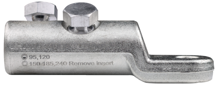 Końcówka rurkowa ze zrywalnymi śrubami aluminium (Al.) 95-240mm2, 2xM19 AS95-240CS Tracon Electric