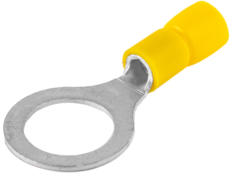 Izolowana końcówka oczkowa, miedź cynowana, żółta 6mm2, M12, (d1=3,4mm, d2=13mm),PVC SSZ12 Tracon Electric
