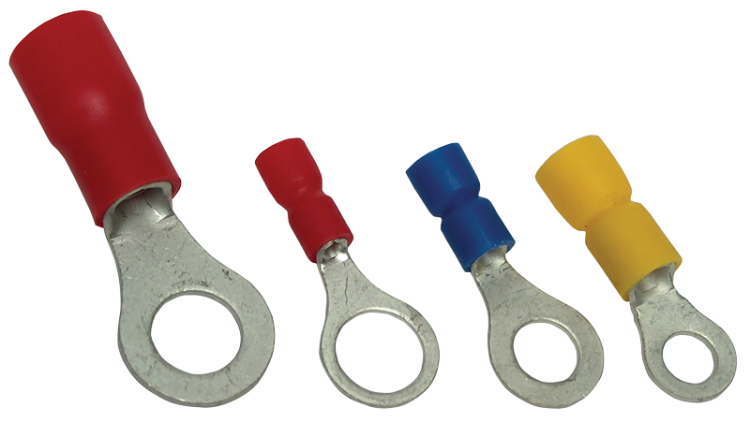 Izolowana końcówka oczkowa, miedź cynowana, czerwona 35mm2, M8, (d1=9,4mm, d2=8,4mm),PVC PSZ35-8 Tracon Electric