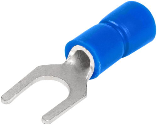 Izolowana końcówka widełkowa, miedź cynowana, niebieska 2,5mm2, M6, (d1=2,3mm, d2=6,4mm), PVC KV6 Tracon Electric