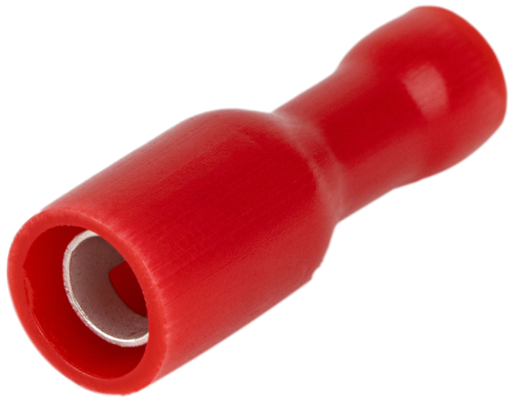 Izolowane gniazdo wtykowe, miedź cynowana, czerwone 1,5mm2, (d1=1,8mm, d2=4mm), PVC PHA4 Tracon Electric