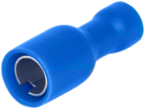 Izolowane gniazdo wtykowe, miedź cynowana, niebieskie 2,5mm2, (d1=2,1mm, d2=5mm), PVC KHA4 Tracon Electric