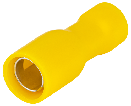 Izolowane gniazdo wtykowe, miedź cynowana, żółte 6mm2, (d1=3,5mm, d2=5mm), PVC SHA4 Tracon Electric