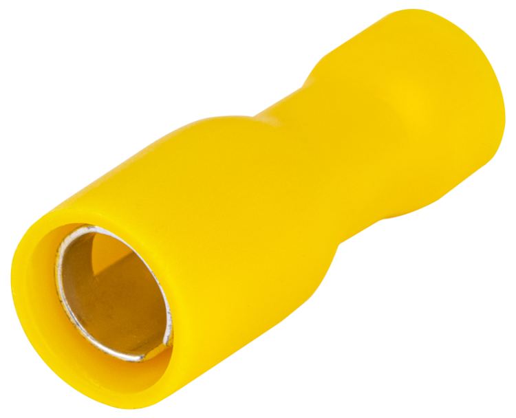 Izolowane gniazdo wtykowe, miedź cynowana, żółte 6mm2, (d1=3,5mm, d2=5mm), PVC SHA4 Tracon Electric
