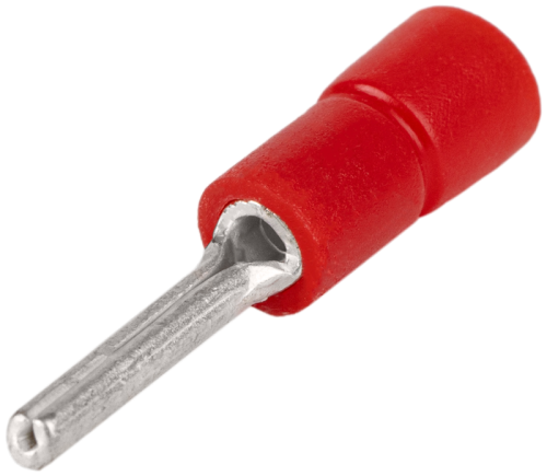 Izolowana końcówka wtykowa, miedź cynowana, czerwona 1,5mm2, (l1=12mm, d1=1,8mm), PVC PCS Tracon Electric