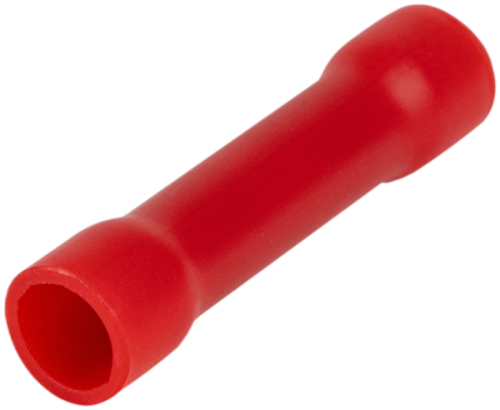 Izolowany łącznik rurkowy, miedź cynowana, czerwony 1,5mm2, (L=25mm, d1=2,1mm), PVC PTH Tracon Electric