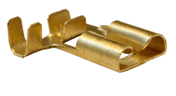Nieizolowana nasuwka konektorowa z zatrzaskiem, miedź cyn. 7,7×0,8mm, 1-2,5mm2, 90° CSH09B Tracon Electric