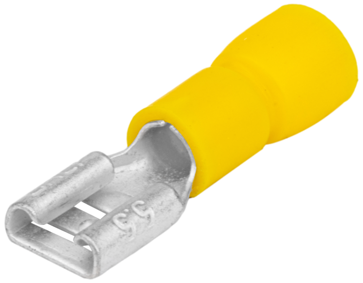 Izolowana nasuwka konektorowa, miedź, żółta 6,3×0,8mm, 6mm2 SCSH6 Tracon Electric