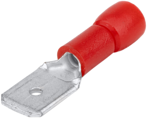 Izolowana wsuwka konektorowa, miedź, czerwona 6,3×0,8mm, 1,5mm2 PCS6 Tracon Electric