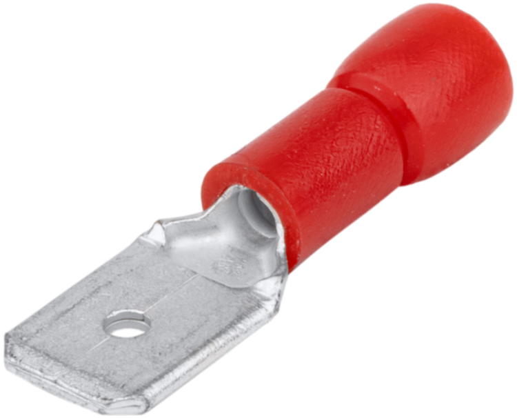 Izolowana wsuwka konektorowa, miedź, czerwona 6,3×0,8mm, 1,5mm2 PCS6 Tracon Electric