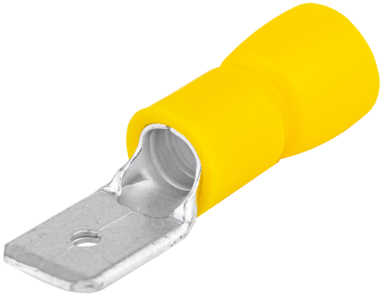 Izolowana wsuwka konektorowa, miedź, żółta 6,3×0,8mm, 6mm2 SCS6 Tracon Electric