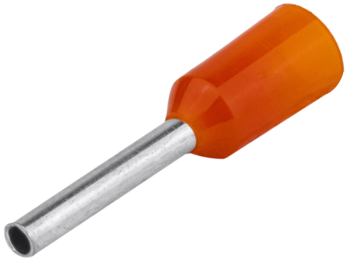 Tulejka izolowana (PA6.6) z miedzi cynowanej, pomarańczowa 0,5mm2, L=12mm E010 Tracon Electric