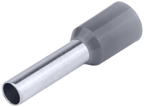 Tulejka izolowana (PA6.6) z miedzi cynowanej, szara 4mm2, L=25,5mm E121 Tracon Electric