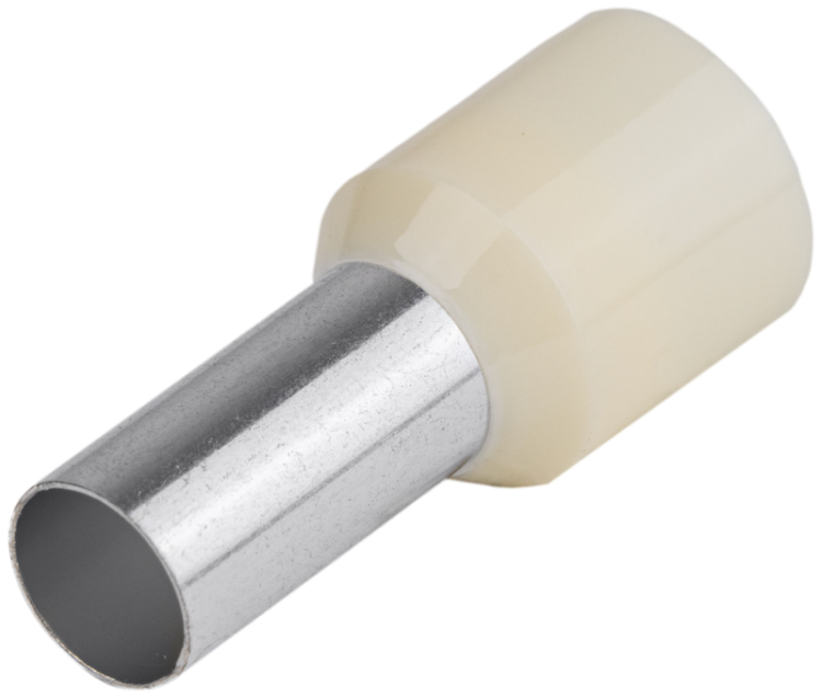Tulejka izolowana (PA6.6) z miedzi cynowanej, kremowa 10mm2, L=21,5mm E124 Tracon Electric