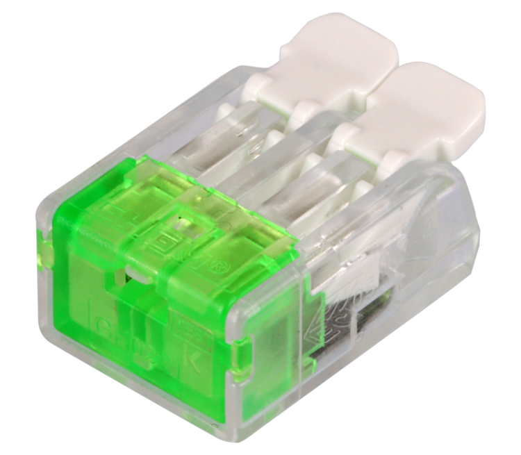 Łącznik bezśrubowy otwierany, przeźroczysty 0,2-4(2,5)mm2, 32A, 450VAC 2P RVOG2 Tracon Electric
