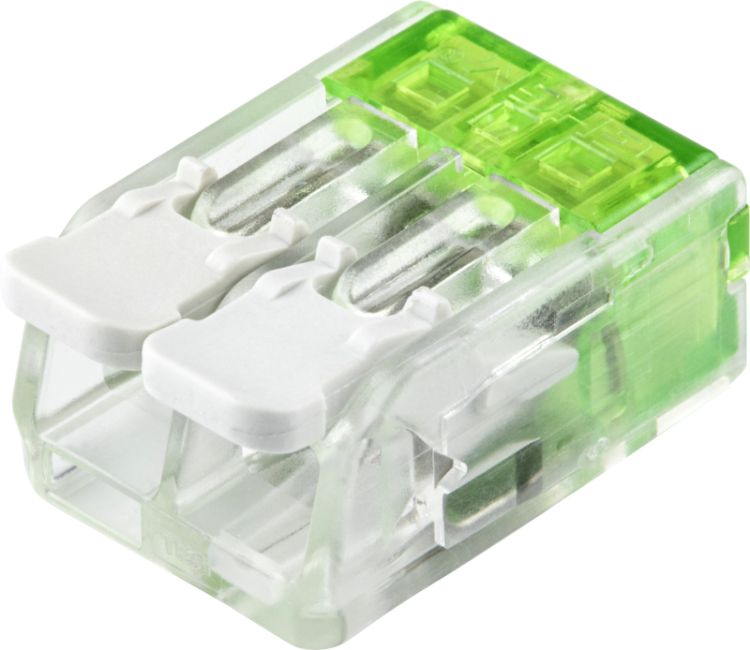Łącznik bezśrubowy otwierany, przeźroczysty 0,5-6(4)mm2, 41A, 450VAC 2P RVOGB2 Tracon Electric