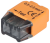 Łącznik bezśrubowy, wtykany, pomarańczowy 2x0,5-2,5mm2, 450VAC, max. 16A RVU2,5-2 Tracon Electric