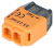 Łącznik bezśrubowy, wtykany, pomarańczowy 2x0,5-2,5mm2, 450VAC, max. 16A RVU2,5-2 Tracon Electric