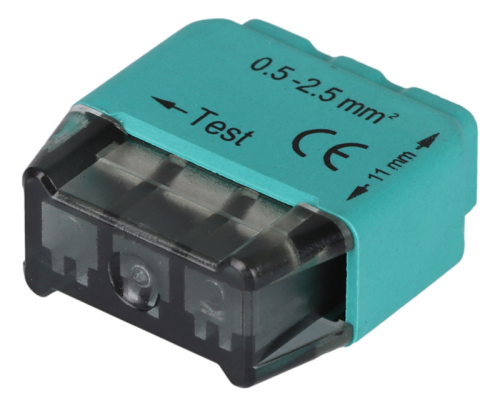 Łącznik bezśrubowy, wtykany, zielony 3x0,5-2,5mm2, 450VAC, max. 16A RVU2,5-3 Tracon Electric