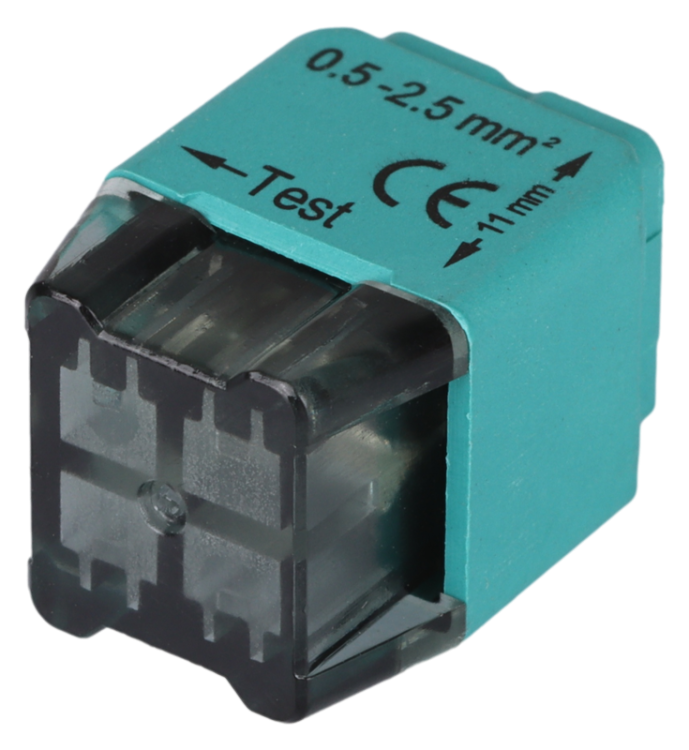 Łącznik bezśrubowy, wtykany, zielony 4x0,5-2,5mm2, 450VAC, max. 16A RVU2,5-4 Tracon Electric