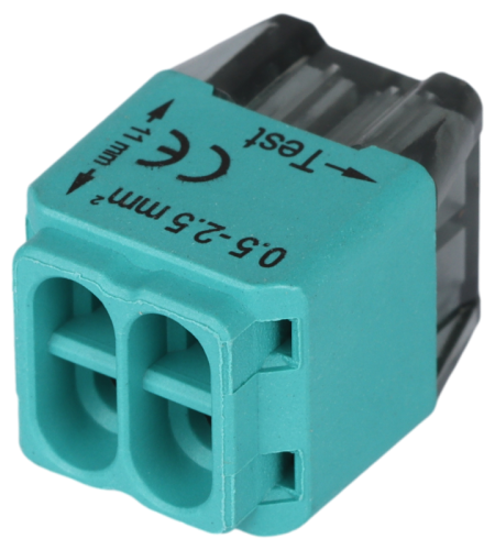 Łącznik bezśrubowy, wtykany, zielony 4x0,5-2,5mm2, 450VAC, max. 16A RVU2,5-4 Tracon Electric