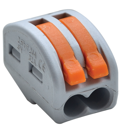 Łącznik bezśrubowy, otwierany 0,75-4mm2, 32A, 400VAC 2P OVO2,5-2 Tracon Electric