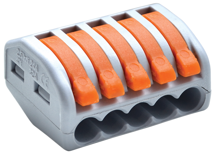 Łącznik bezśrubowy, otwierany 0,75-4mm2, 32A, 400VAC 5P OVO2,5-5 Tracon Electric