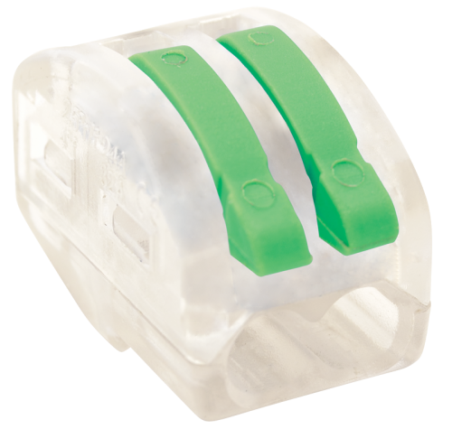 Łącznik bezśrubowy, otwierany,przeźroczysty 0,75-4mm2, 32A, 400VAC 2P OVOT2,5-2 Tracon Electric