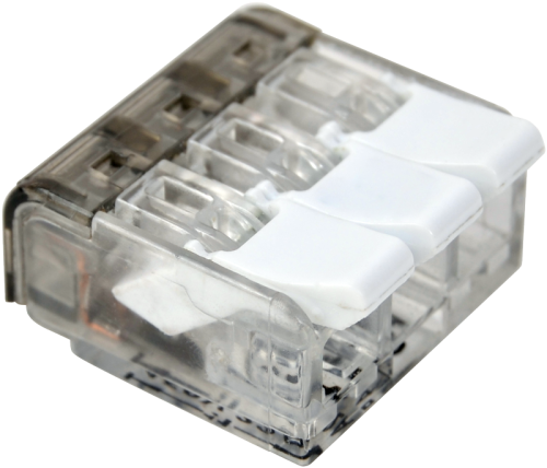 Łącznik bezśrubowy otwierany, przeźroczysty 0,2-4mm2, 32A, 450VAC 3P RVON3 Tracon Electric