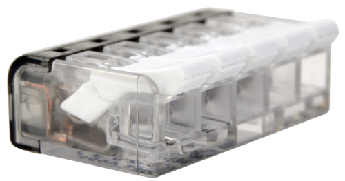Łącznik bezśrubowy otwierany, przeźroczysty 0,2-4mm2, 32A, 450VAC 5P RVON5 Tracon Electric