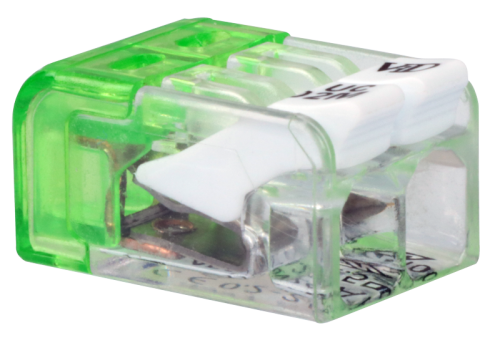Łącznik bezśrubowy otwierany, przeźroczysty 0,2-2,5mm2, 24A, 450VAC 2P RVONK2 Tracon Electric