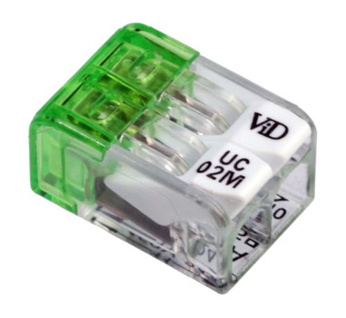 Łącznik bezśrubowy otwierany, przeźroczysty 0,2-2,5mm2, 24A, 450VAC 2P RVONK2 Tracon Electric