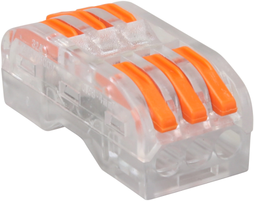 Łącznik bezśrubowy, otwierany,przezroczysty 0,5-4mm2, 32A, 400VAC 3P OVOTT33 Tracon Electric