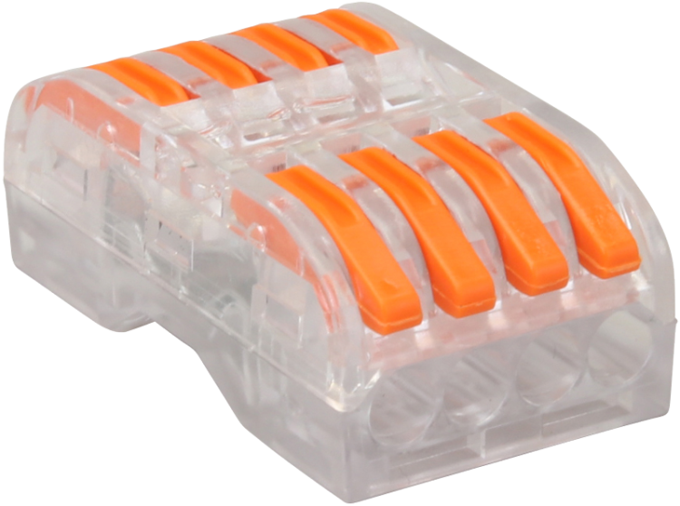 Łącznik bezśrubowy, otwierany,przezroczysty 0,5-4mm2, 32A, 400VAC 4P OVOTT44 Tracon Electric