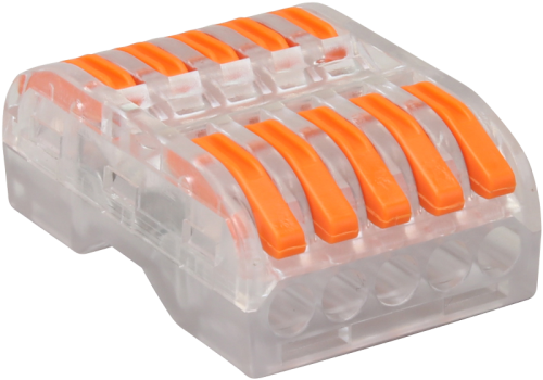 Łącznik bezśrubowy, otwierany,przezroczysty 0,5-4mm2, 32A, 400VAC 5P OVOTT55 Tracon Electric