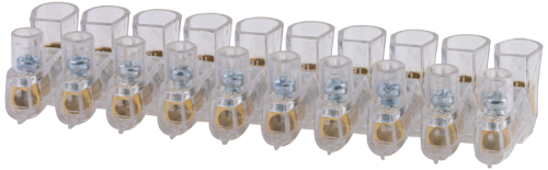 Łącznik śrubowy w przeźroczystej obudowie, 10 złącz, 1 śr. 10×2,5mm2, 450VAC TBT-2,5/10 Tracon Electric