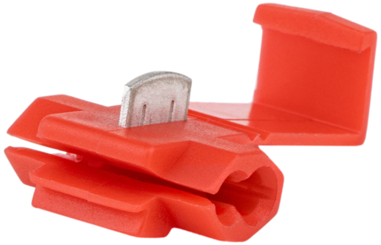 Łączka zatrzaskowa - nożowa (PCV), miedź cynowana, czerwona 0,5-1mm2, 50VDC, max. 10 A PL Tracon Electric