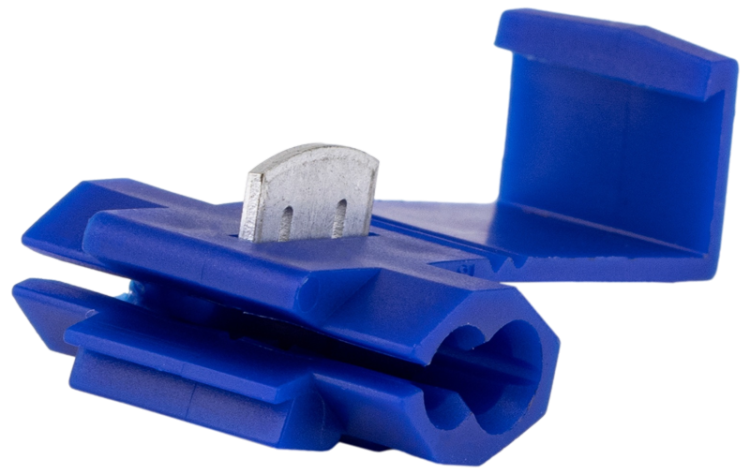 Łączka zatrzaskowa - nożowa (PCV), miedź cynowana, niebieska 1,5-2,5mm2, 50VDC, max. 20 A KL Tracon Electric