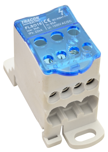 Złączka odgałęźna, otwierana 3×16(16)mm2 / 4×10(6)mm2, 1000VAC/DC, 80A FLSO16 Tracon Electric