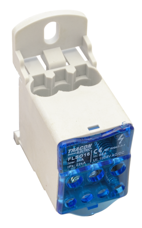 Złączka odgałęźna, otwierana 3×16(16)mm2 / 4×10(6)mm2, 1000VAC/DC, 80A FLSO16 Tracon Electric
