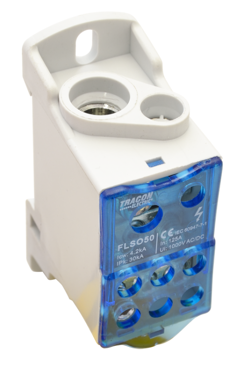 Złączka odgałęźna, otwierana 1×50(35)mm2 / 6×25(16)mm2, 1000VAC/DC, 125A FLSO50 Tracon Electric