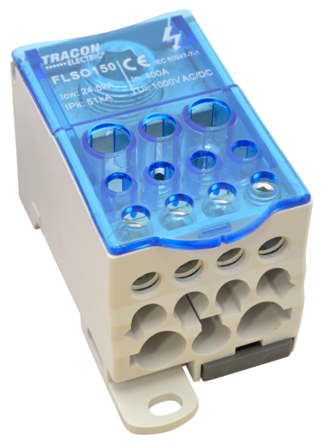 Złączka odgałęźna, otwierana 1×150(120)mm2/5×16(10),4×25(16),2×35(25)mm2, 1000VAC/DC,400A FLSO150 Tracon Electric